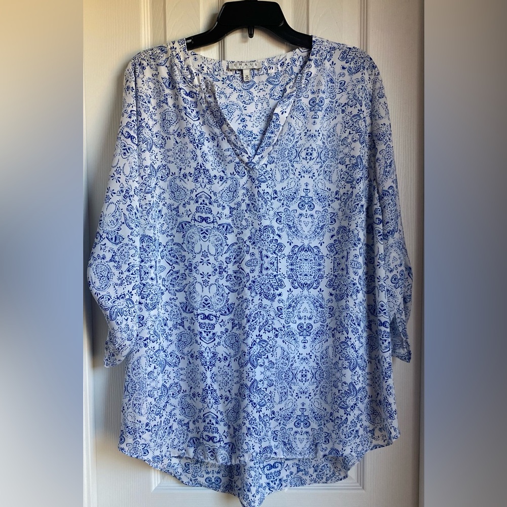 Split neck blouse
